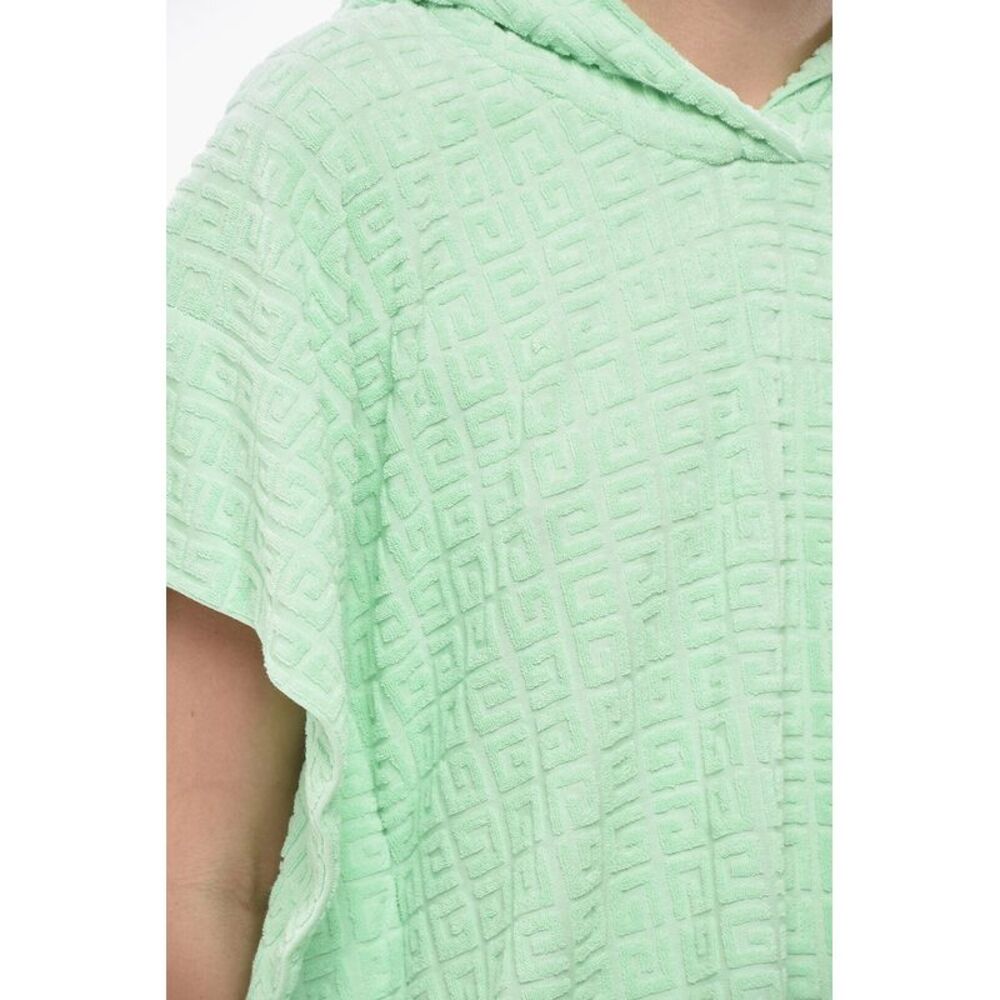 Terry Poncho-Fit Hoodie with Jacquard Monogram Pattern - Picture 4 of 5